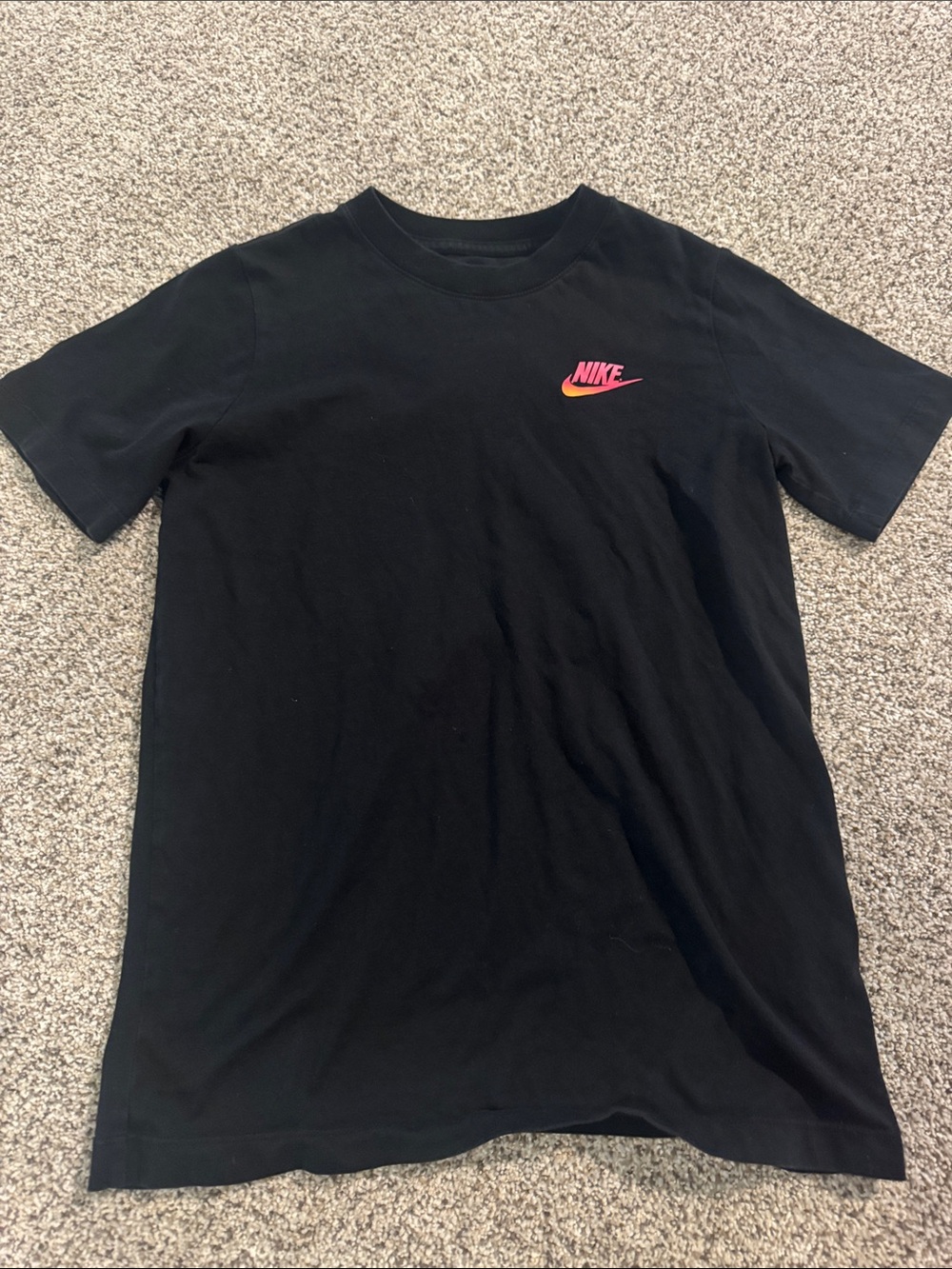 Nike Black Short Sleeve Tee with Pink and Orange Logo